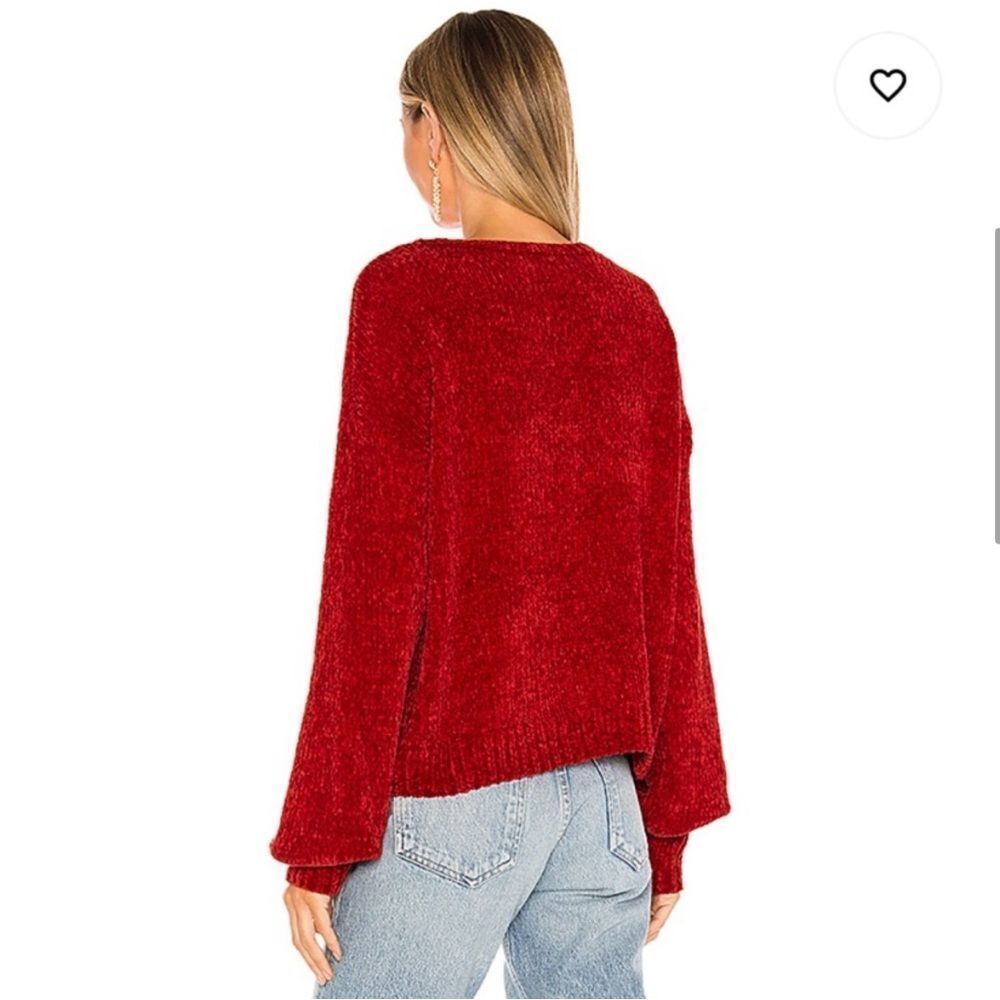 LOVERS + FRIENDS Riner Chenille Sweater Revolve Red- Size Medium - Picture 2 of 10